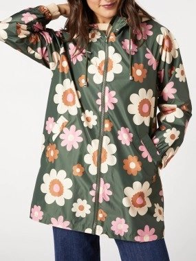 floral raincoat jacket