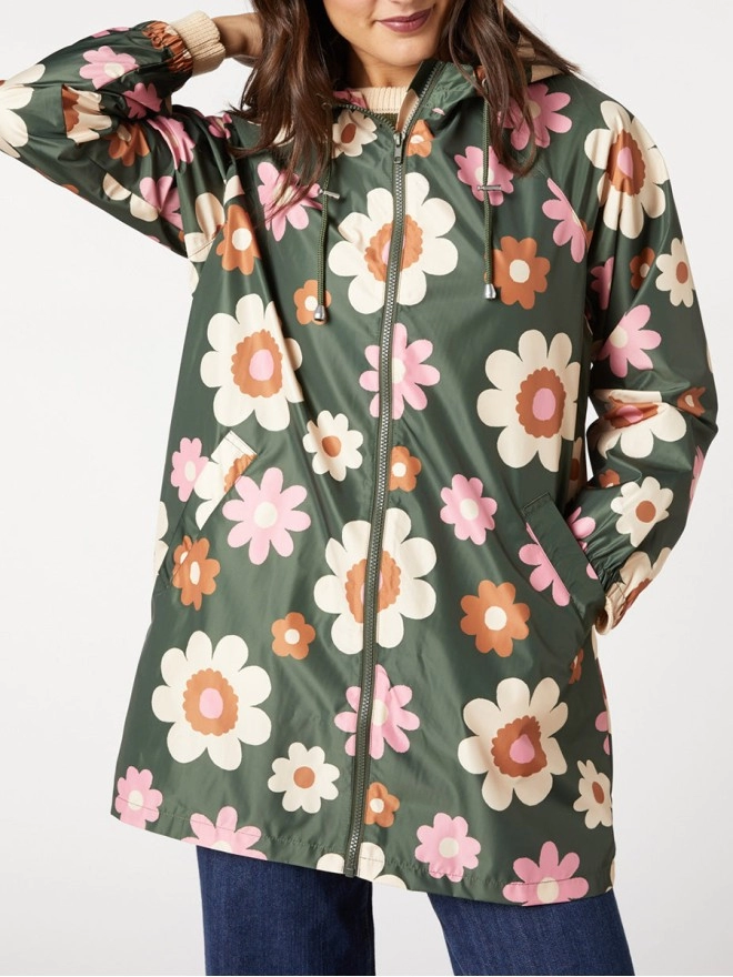 floral raincoat jacket