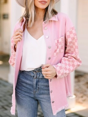 Pink Checkered Shacket