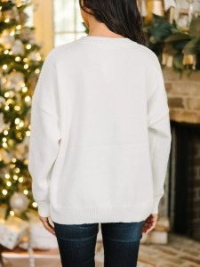 White Script Sweater