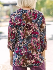 Wine Red Paisley Blouse