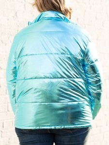 Bright blue down jacket jacket jacket