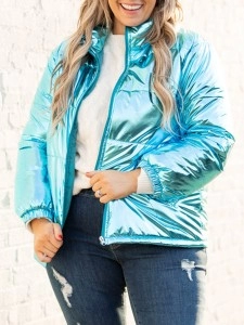 Bright blue down jacket jacket jacket