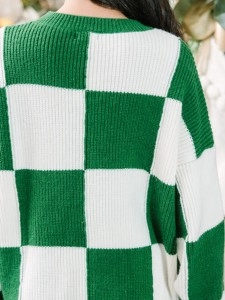 Emerald Green Checkered Sweater