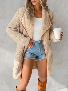 Casual commuter solid color sherpa coat