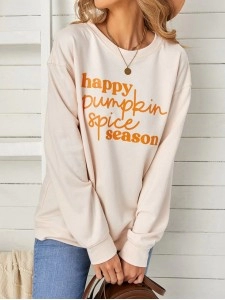 Casual letter print long sleeve sweatshirt