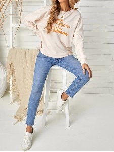 Casual letter print long sleeve sweatshirt