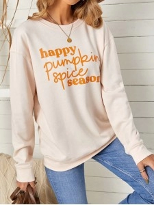 Casual letter print long sleeve sweatshirt