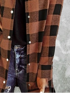 Casual retro contrast plaid jacket