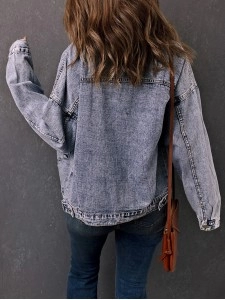 casual solid color buttoned short jacket