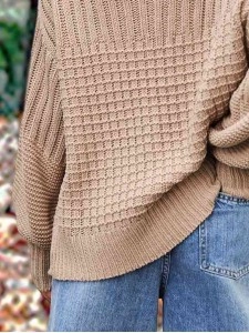 Casual solid color thick line sweater