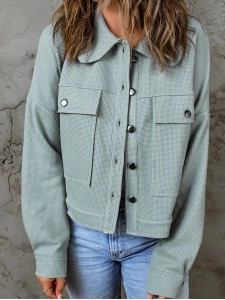 Casual solid color waffle jacket