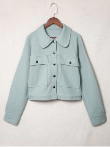 Casual solid color waffle jacket