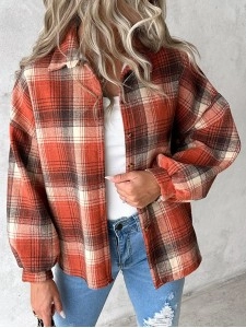 Casual thick plaid women's jacket