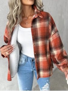 Casual thick plaid women's jacket