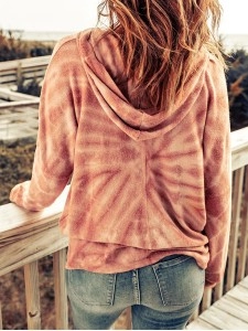 Casual tie-dye strappy hoodie