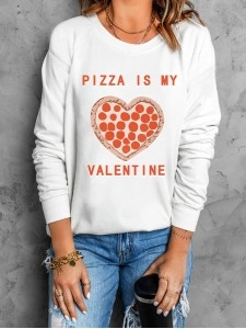 Casual Valentine printed sweatshirt