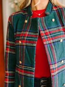 Green Plaid Coat