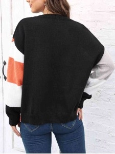 Color Block Round Neck Sweater