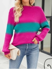 Contrast Round Neck Sweater