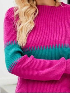 Contrast Round Neck Sweater