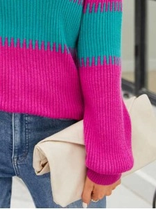 Contrast Round Neck Sweater