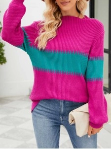 Contrast Round Neck Sweater