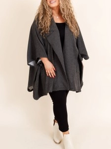 Dark gray loose fitting jacket