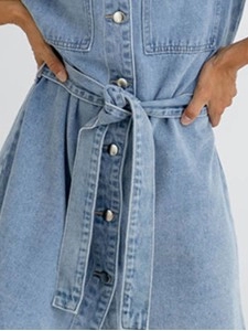 Denim Mini Dress - Light Wash