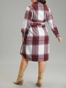 Elegant senior plaid dress MIDI skirt