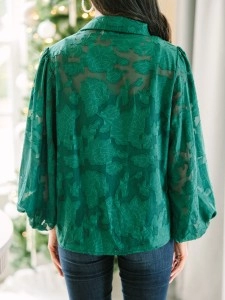 Emerald green textured shirt