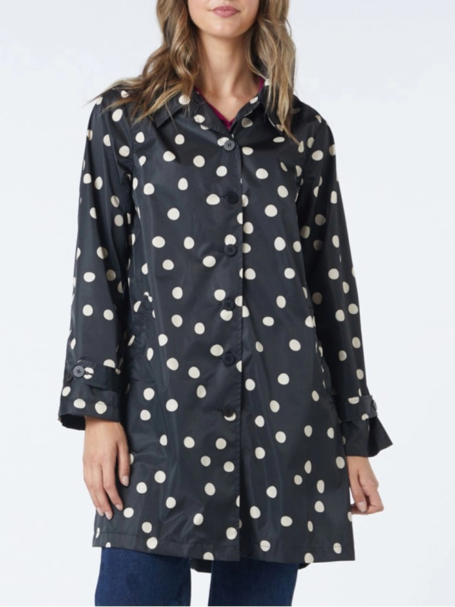 Spot Collared Raincoat