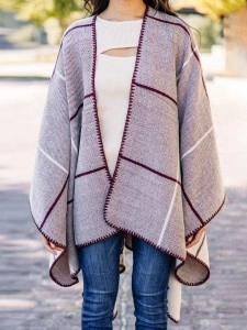 Red Plaid Poncho