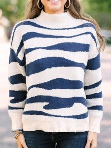 cream white and blue striped sweater you love