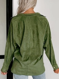 Green deerskin velvet shirt