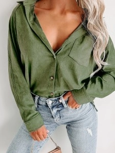 Green deerskin velvet shirt