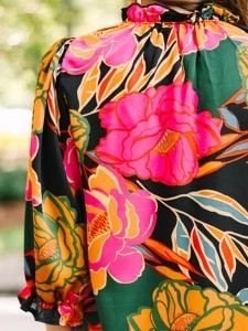 Green Floral Blouse