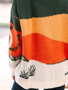 Heading Out Green Cactus Sweater