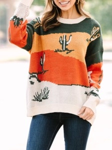 Heading Out Green Cactus Sweater