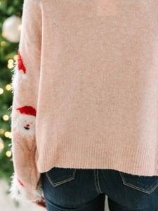 Blush Pink Santa Sweater