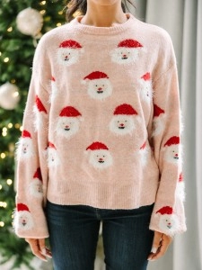 Blush Pink Santa Sweater