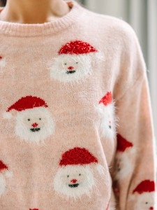 Blush Pink Santa Sweater