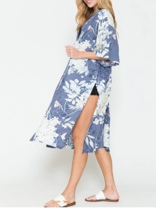 Botanical Print Split Cover Up