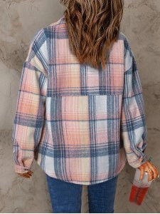 Ladies classic simple plaid coat