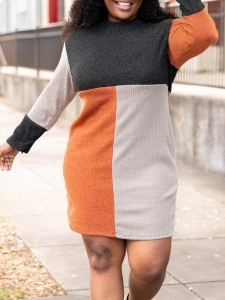 Multi color patchwork contrasting dress