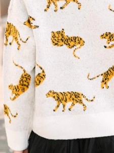 Ivory White Tiger Sweater