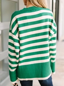 Green Striped Sweater