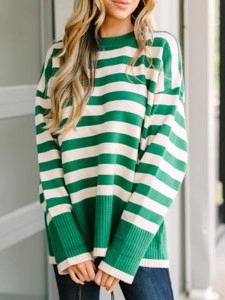 Green Striped Sweater