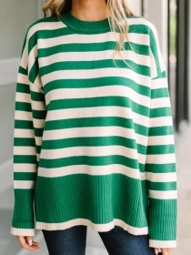 Green Striped Sweater