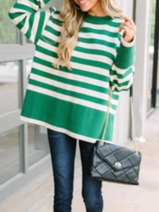 Green Striped Sweater